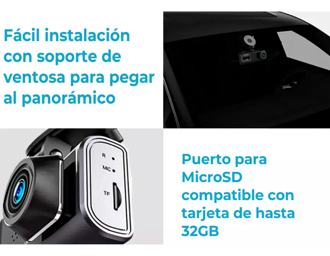 Cámara Grabadora para Auto 3 Canales