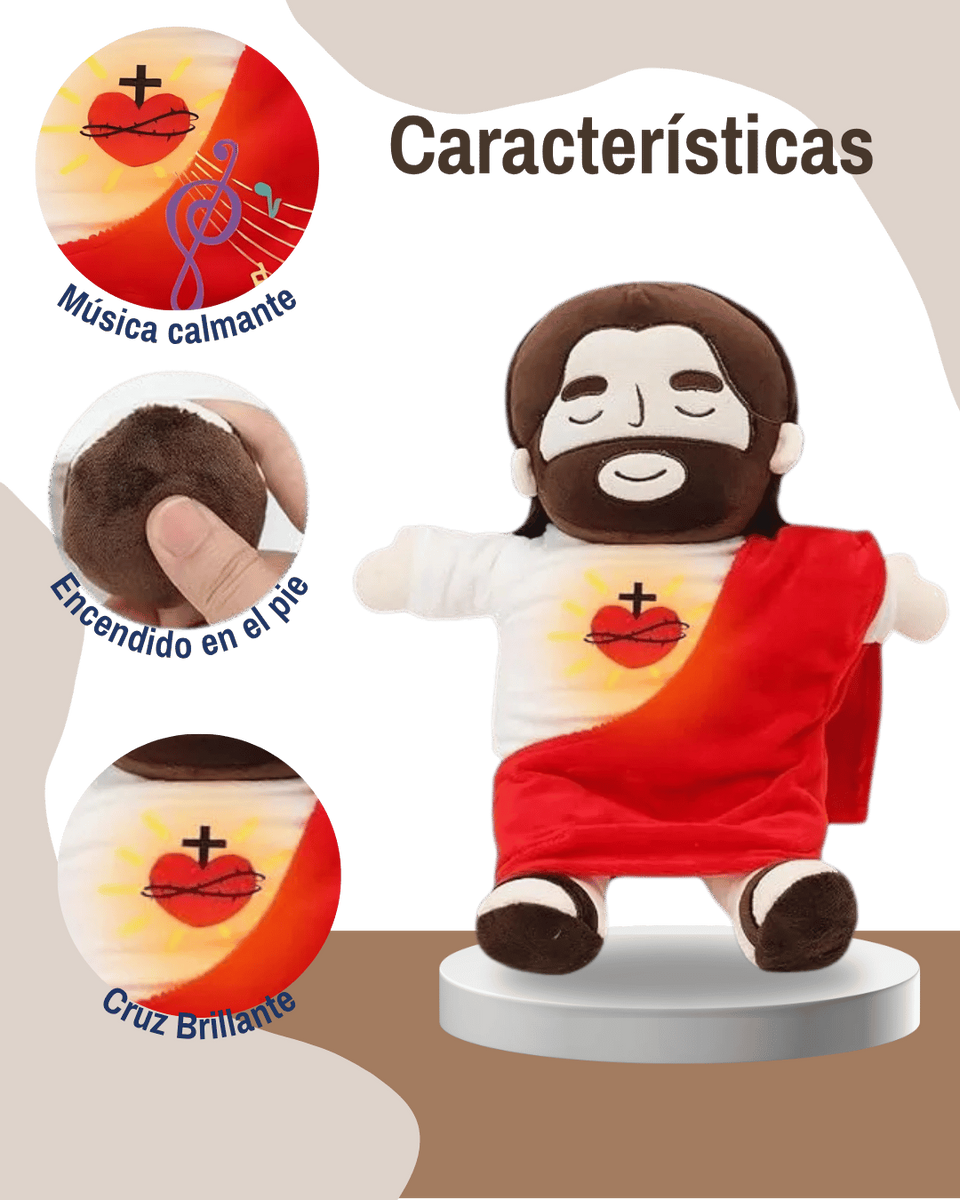 Peluche De Jesús Con Respiración Y Música – Muñeca Suave De 30 Cm Con Latido Y Luz, Regalo Ideal Para Pascua Y Bebés