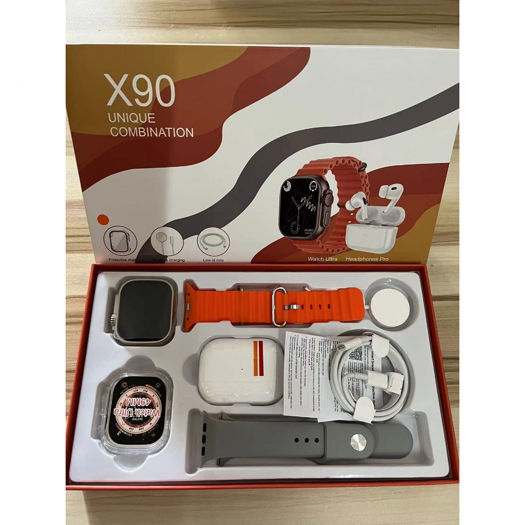 Pack de Reloj Ultra Inteligente, AirPods Pro, Cargador inalambrico, Linea de datos y Carcasa Protectora
