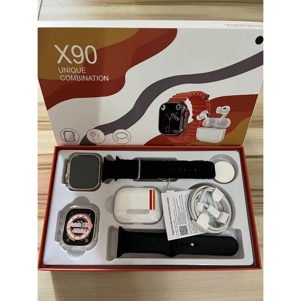 Pack de Reloj Ultra Inteligente, AirPods Pro, Cargador inalambrico, Linea de datos y Carcasa Protectora
