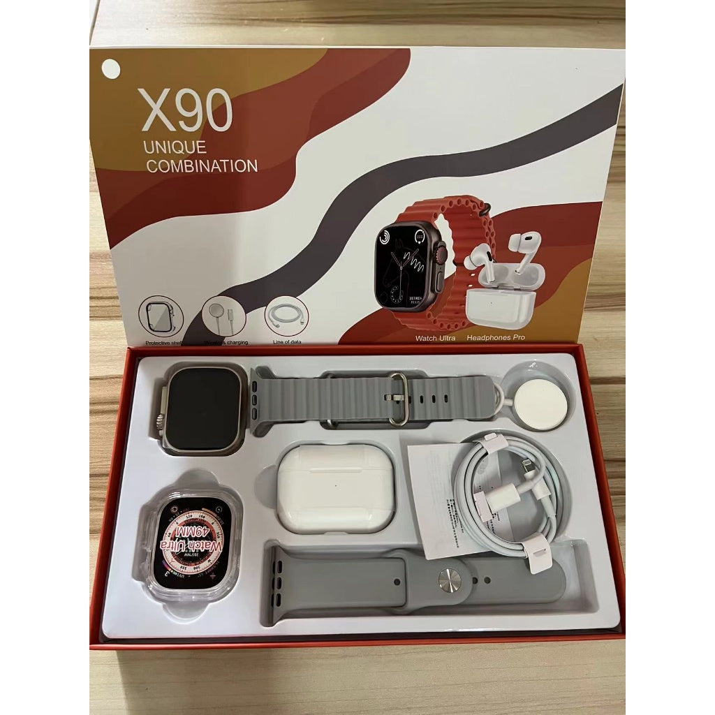 Pack de Reloj Ultra Inteligente, AirPods Pro, Cargador inalambrico, Linea de datos y Carcasa Protectora