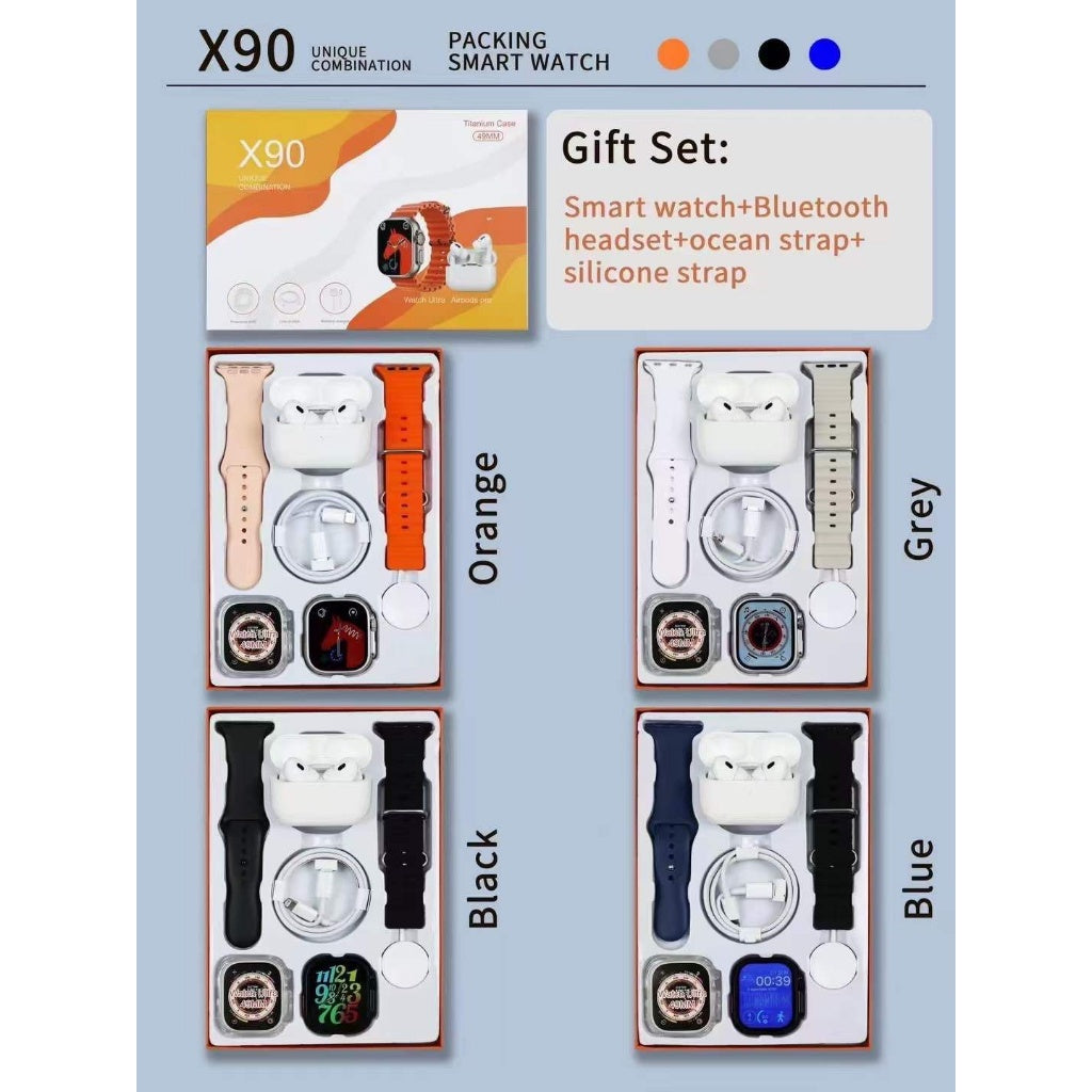 Pack de Reloj Ultra Inteligente, AirPods Pro, Cargador inalambrico, Linea de datos y Carcasa Protectora