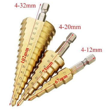 STEP DRILL - SET DE 3 BROCAS ESCALONADAS