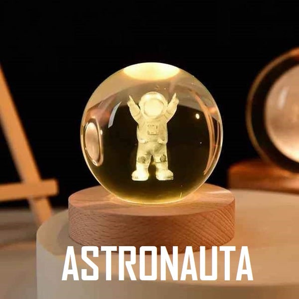 Esfera de Cristal 3D con Luz LED