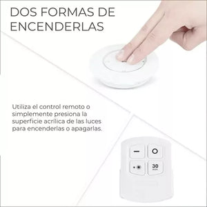 Lampara Luz Led 3 Pzs + Control Remoto Inalambrica Adherible