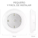 Lampara Luz Led 3 Pzs + Control Remoto Inalambrica Adherible