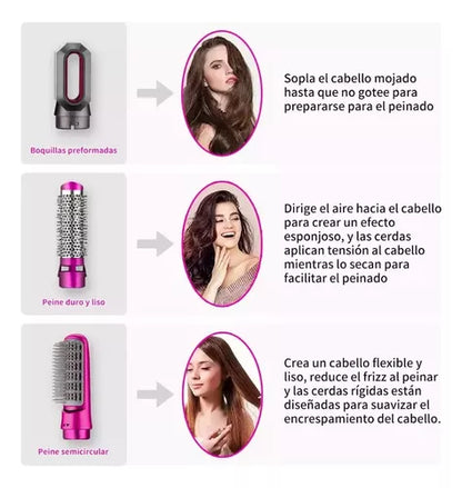 SECADOR DE PELO 5 EN 1 - RIZA, ALISA, PEINA Y DA VOLUMEN - TOTALHAIR PRO™