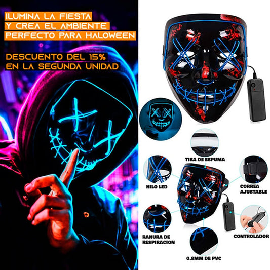 Purga de halloween led con control remoto