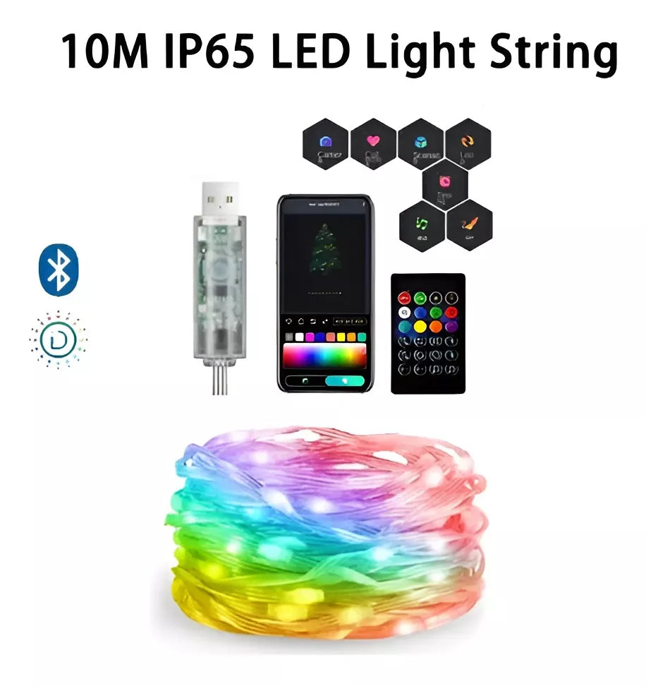 Luces LED Navideñas Inteligentes RGB 10 Metros