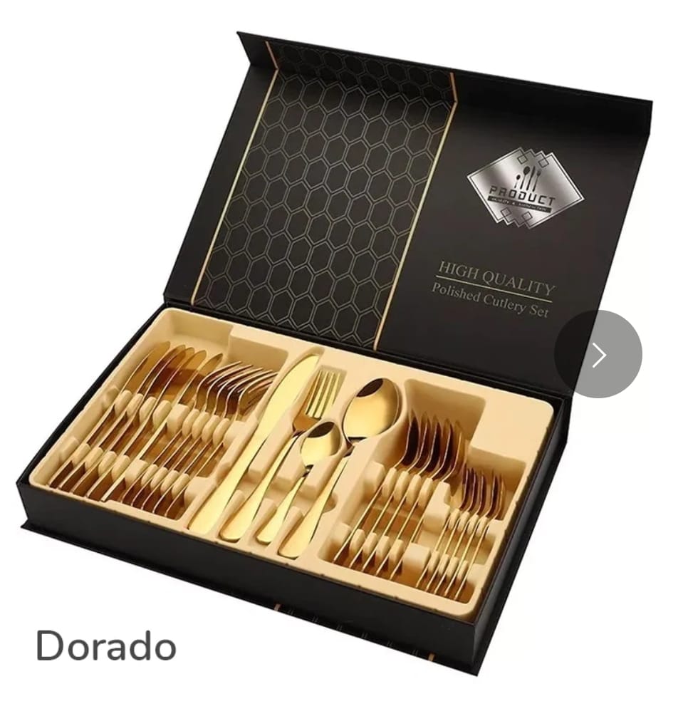 Juego Completo de Cubiertos Inox 24 piezas + Estuche Elegante