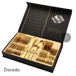 Juego Completo de Cubiertos Inox 24 piezas + Estuche Elegante