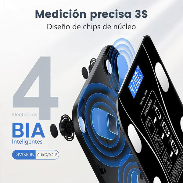 Báscula Inteligente Negra Conectada