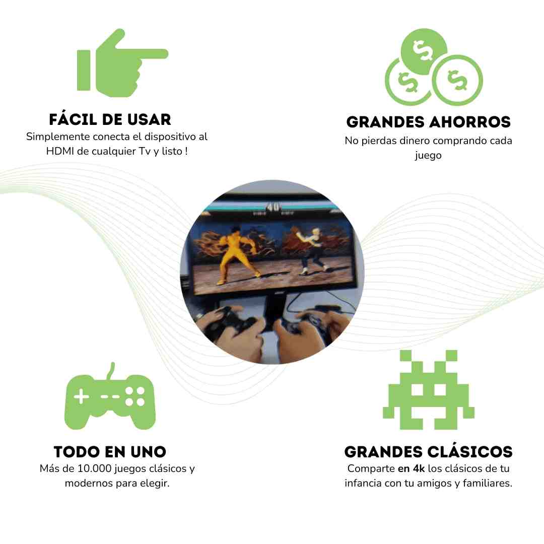 Consola GameStick 4K (+10.000 juegos de 9 consolas) + 2 mandos