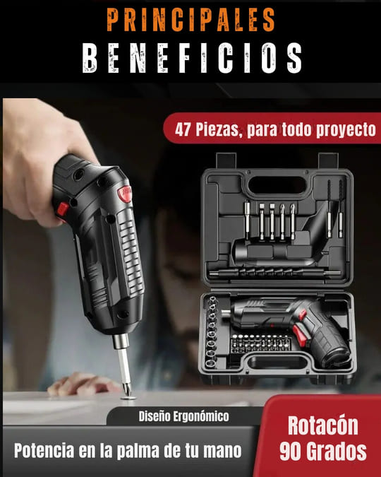Atornillador Eléctrico Inalámbrico Compacto Pro