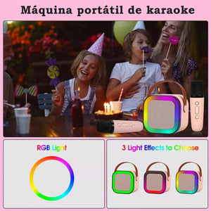 Karaoke Portátil con 2 Micrófonos