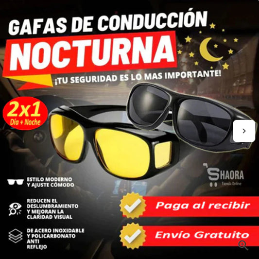 (2X1) Gafas de Conducción Segura Nocturna + Gafas Día