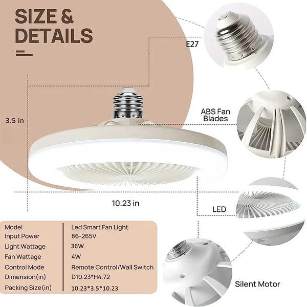 Ventilador de Techo LED con Control Remoto