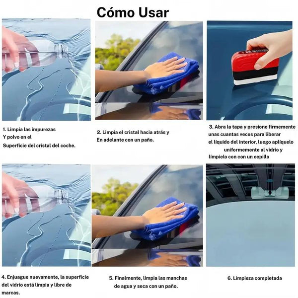 BrillaVidrios Pro Limpiador Antirreflejo Parabrisas Fácil