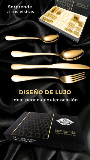 Cubiertos Dorados de Lujo