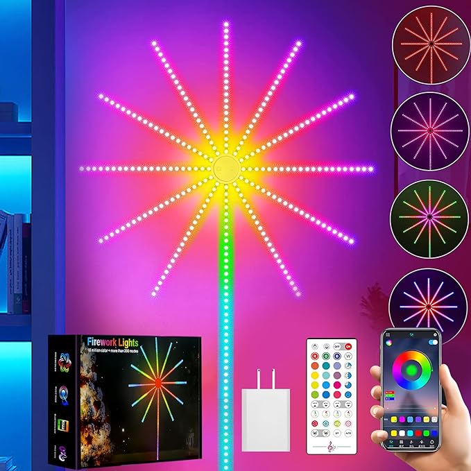 Luces LED Inteligentes Fuego Artificial + Control