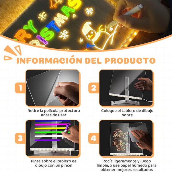 Pizarra LED Creativa para Notas y Dibujo