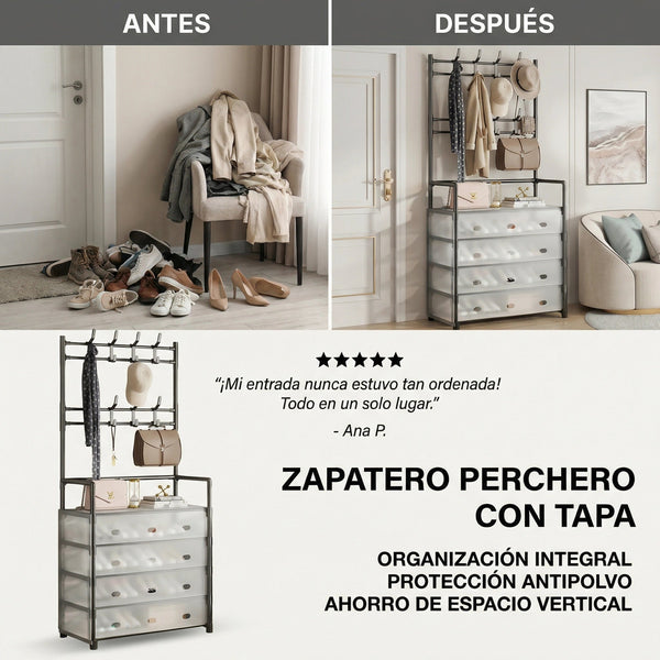 Organizador Zapatero Perchero con Tapa
