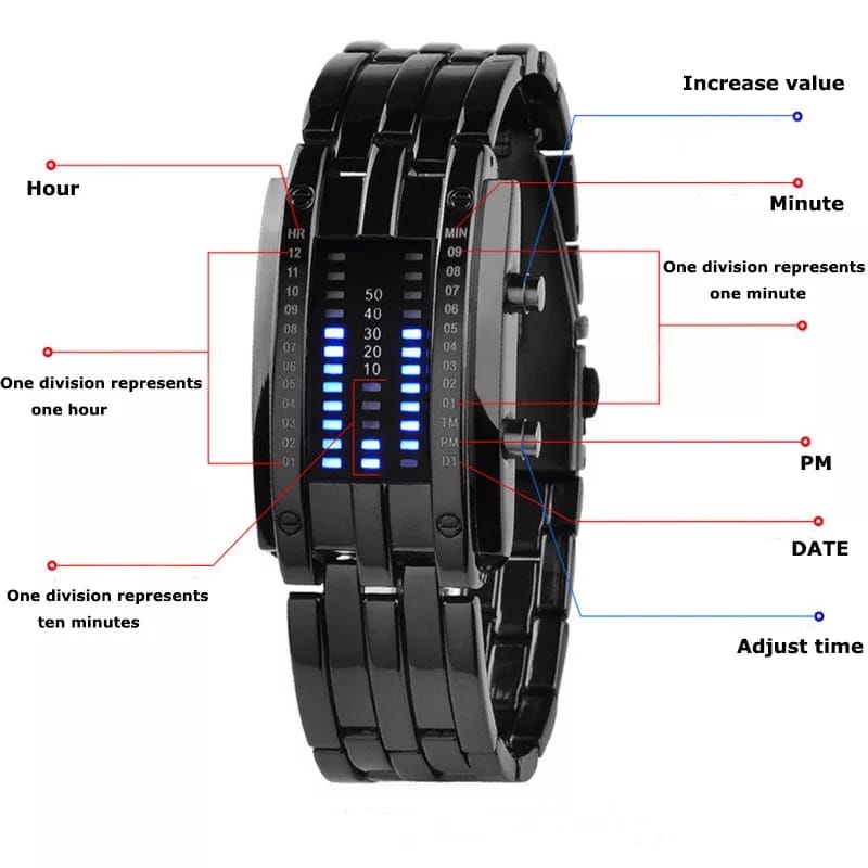 Reloj Deportivo LED Binario