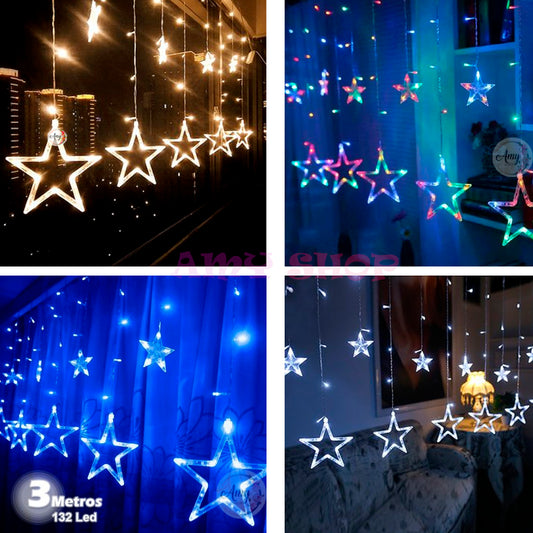 ⭐CORTINA DE ESTRELLAS: LUZ LED 3 METROS⭐