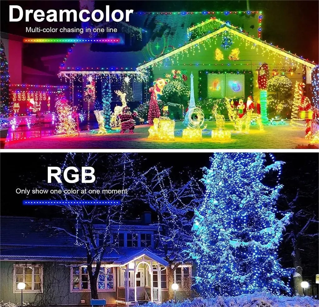 Luces Navideñas LED RGB Inteligentes 10 metros + Control