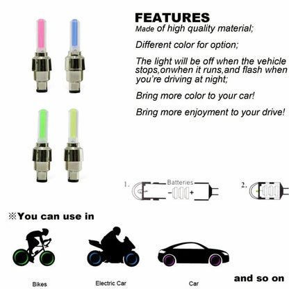 Par de Luces de rueda LED con sensor de movimiento + pilas incluidas