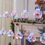 CORTINA DE BOLAS DE NAVIDAD LUZ LED