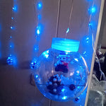 CORTINA DE BOLAS DE NAVIDAD LUZ LED