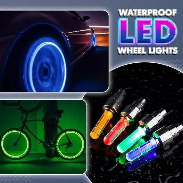 Par de Luces de rueda LED con sensor de movimiento + pilas incluidas